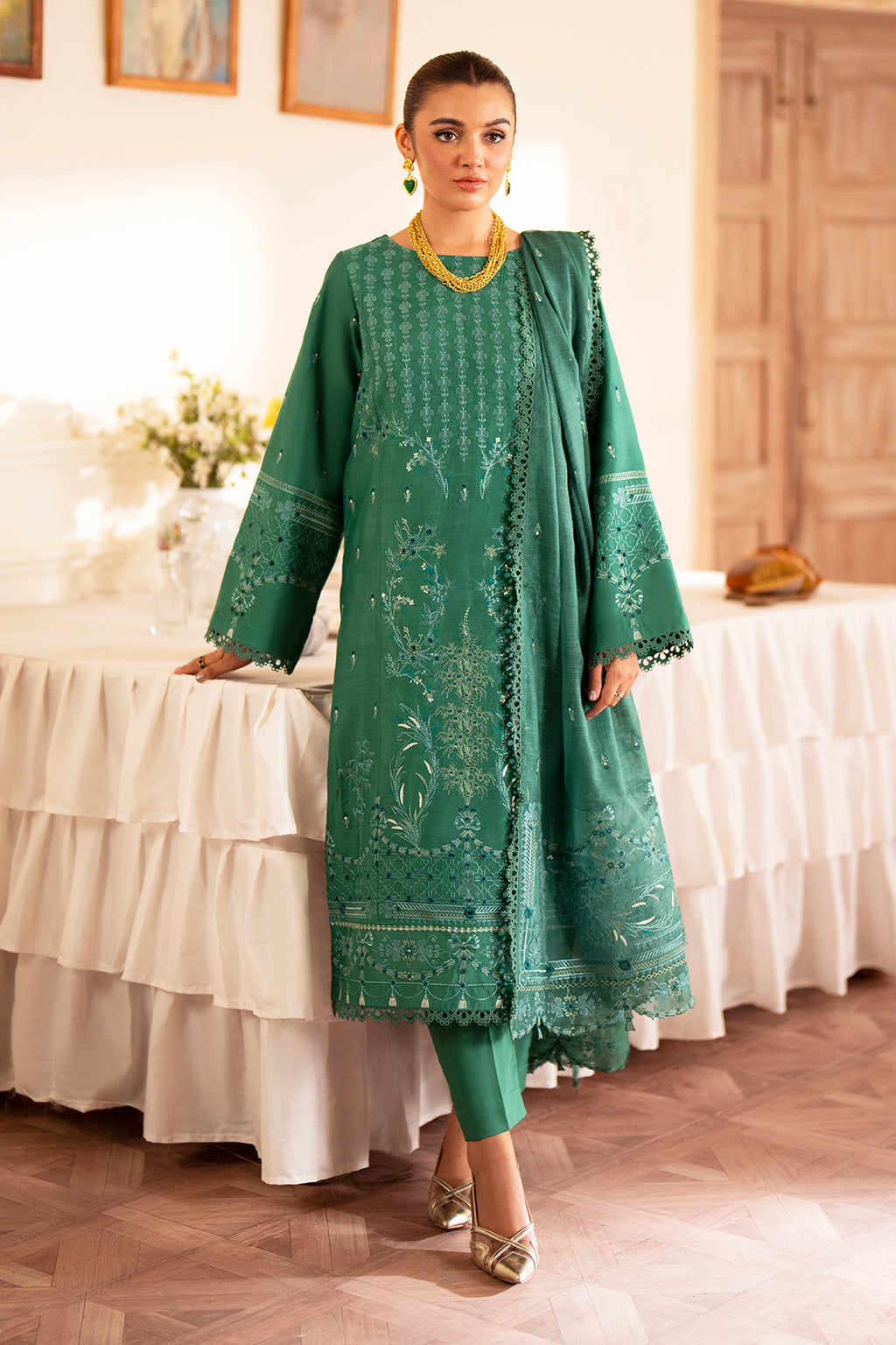 Saad Shaikh | Lumiere Winter |  D-08 Opalo - Designer Dress with Intricate embroidery and embellishments. Shop elegent wedding dress at Maria Faisal.