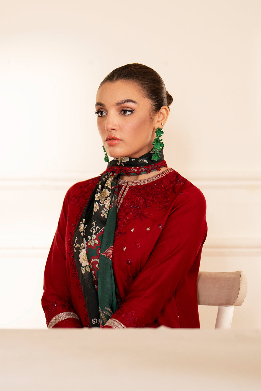 Saad Shaikh | Lumiere Winter |  D-07 Coral - Designer Dress with Intricate embroidery and embellishments. Shop elegent wedding dress at Maria Faisal.