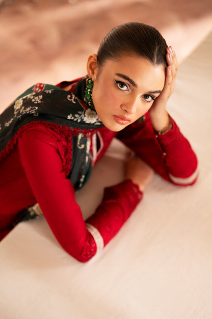 Saad Shaikh | Lumiere Winter |  D-07 Coral - Designer Dress with Intricate embroidery and embellishments. Shop elegent wedding dress at Maria Faisal.