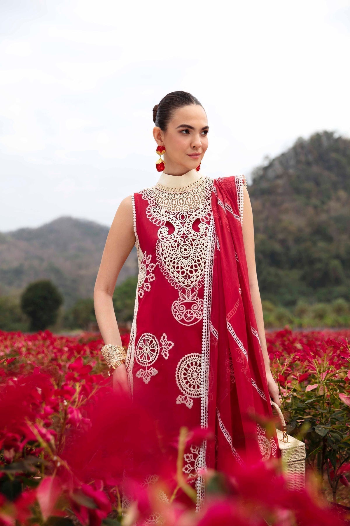 Sable Vogue | Luxury Lawn 24 | Carnelian - Ladies Clothes - Maria Faisal