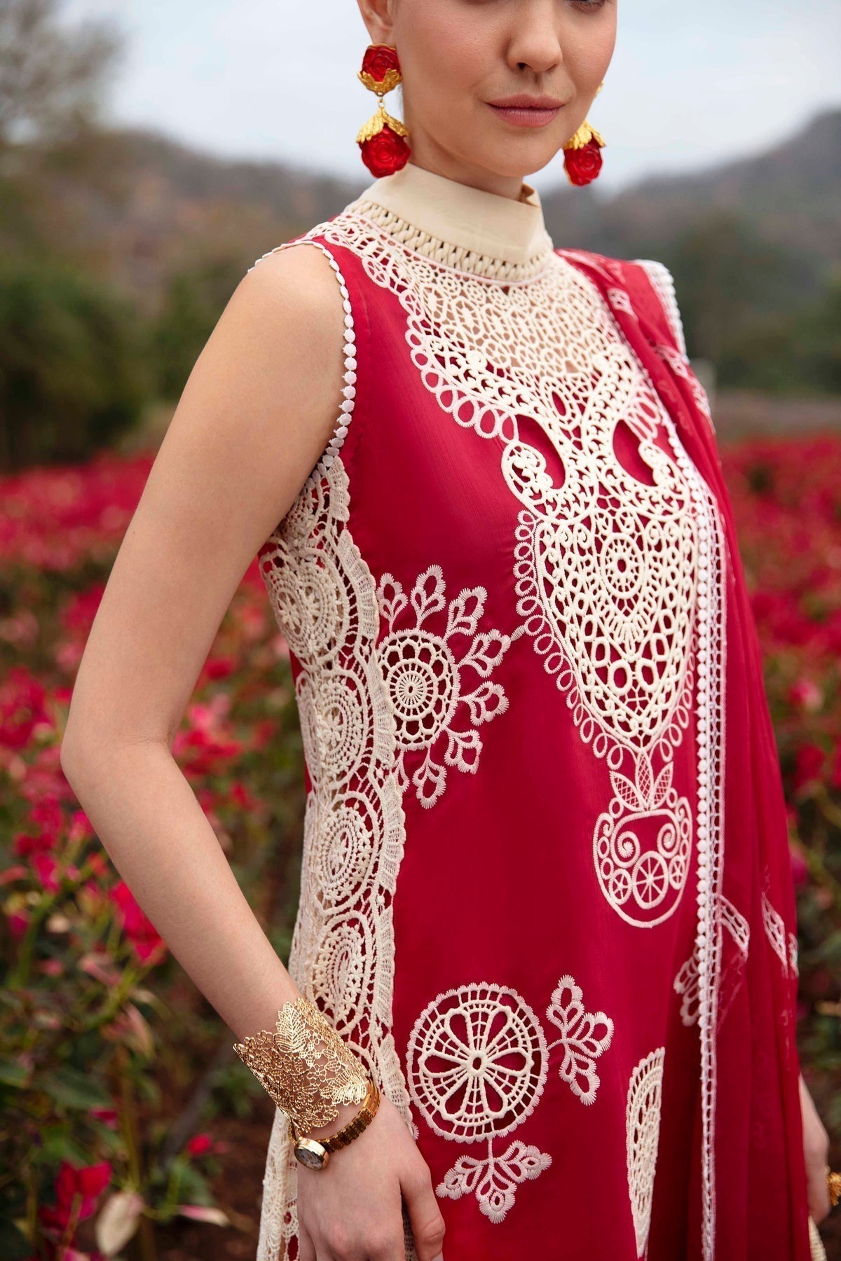 Sable Vogue | Luxury Lawn 24 | Carnelian - Ladies Clothes - Maria Faisal