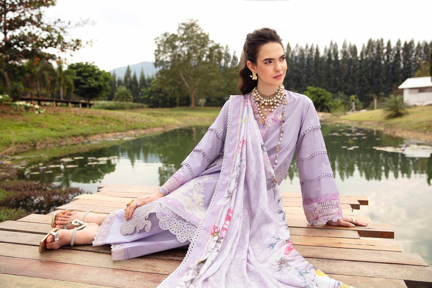Sable Vogue | Luxury Lawn 24 | Aster - Ladies Clothes - Maria Faisal