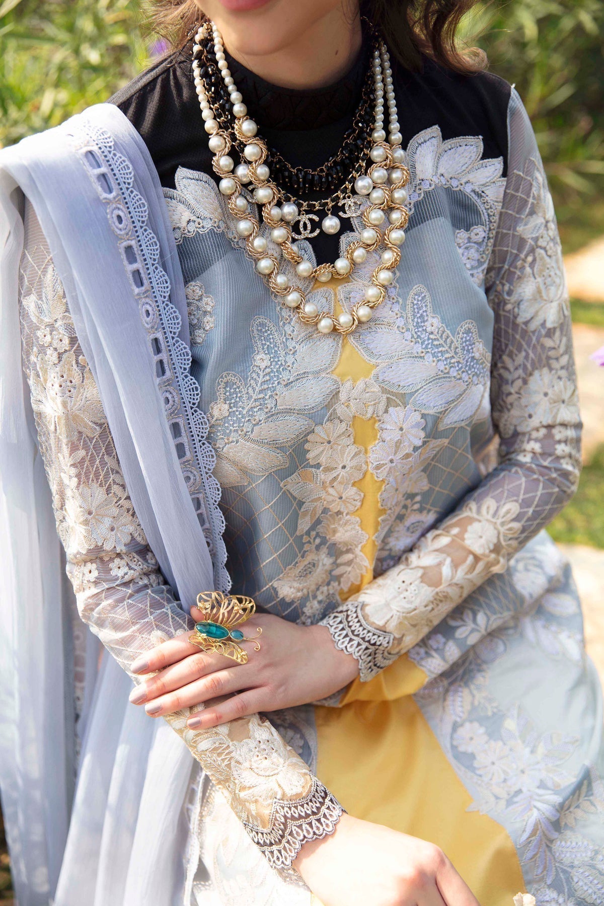 Sable Vogue | Luxury Lawn 24 | Leena - Ladies Clothes - Maria Faisal