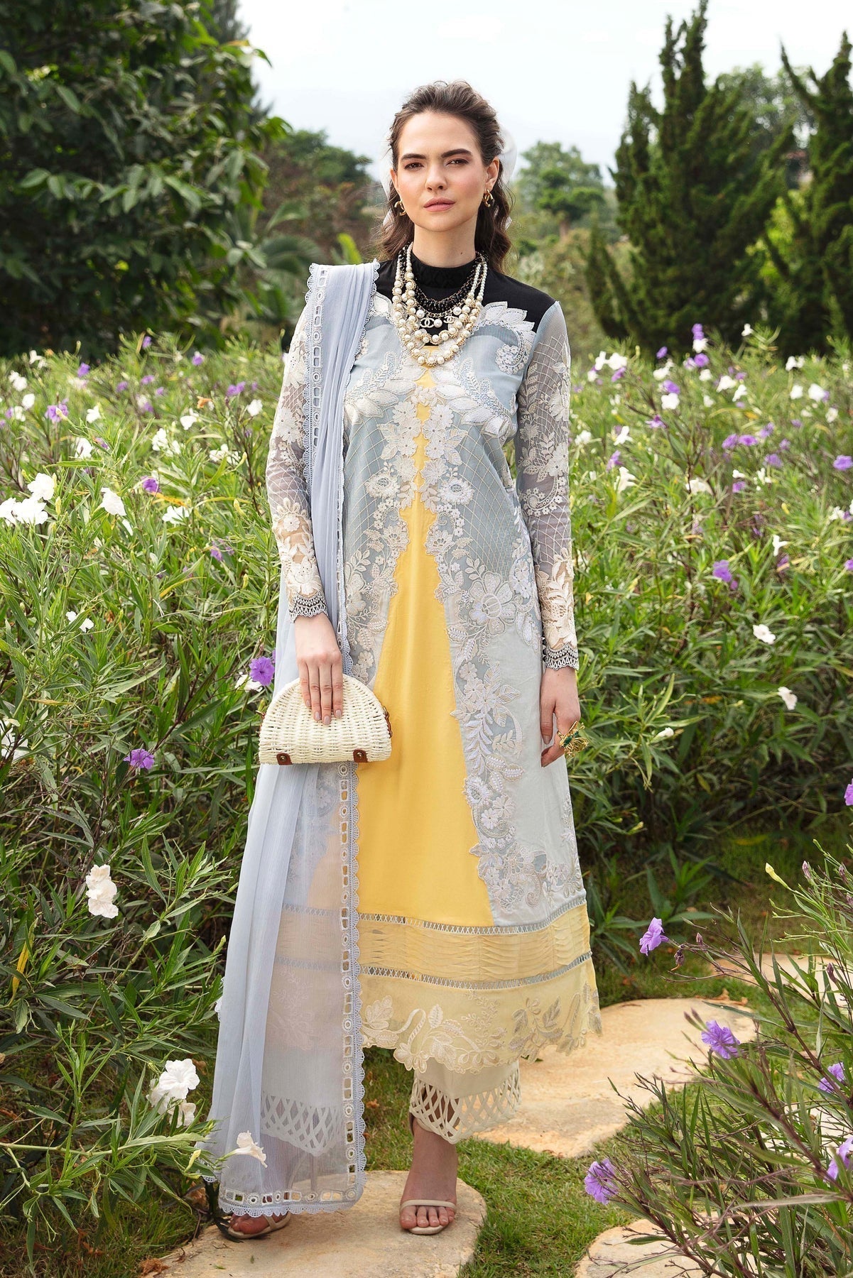 Sable Vogue | Luxury Lawn 24 | Leena - Ladies Clothes - Maria Faisal