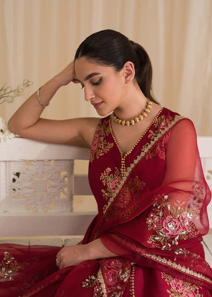 Sadaf Fawad Khan | Lyla Festive Pret | Deep Rose - Maria Faisal