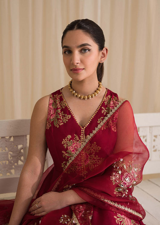 Sadaf Fawad Khan | Lyla Festive Pret | Deep Rose - Maria Faisal