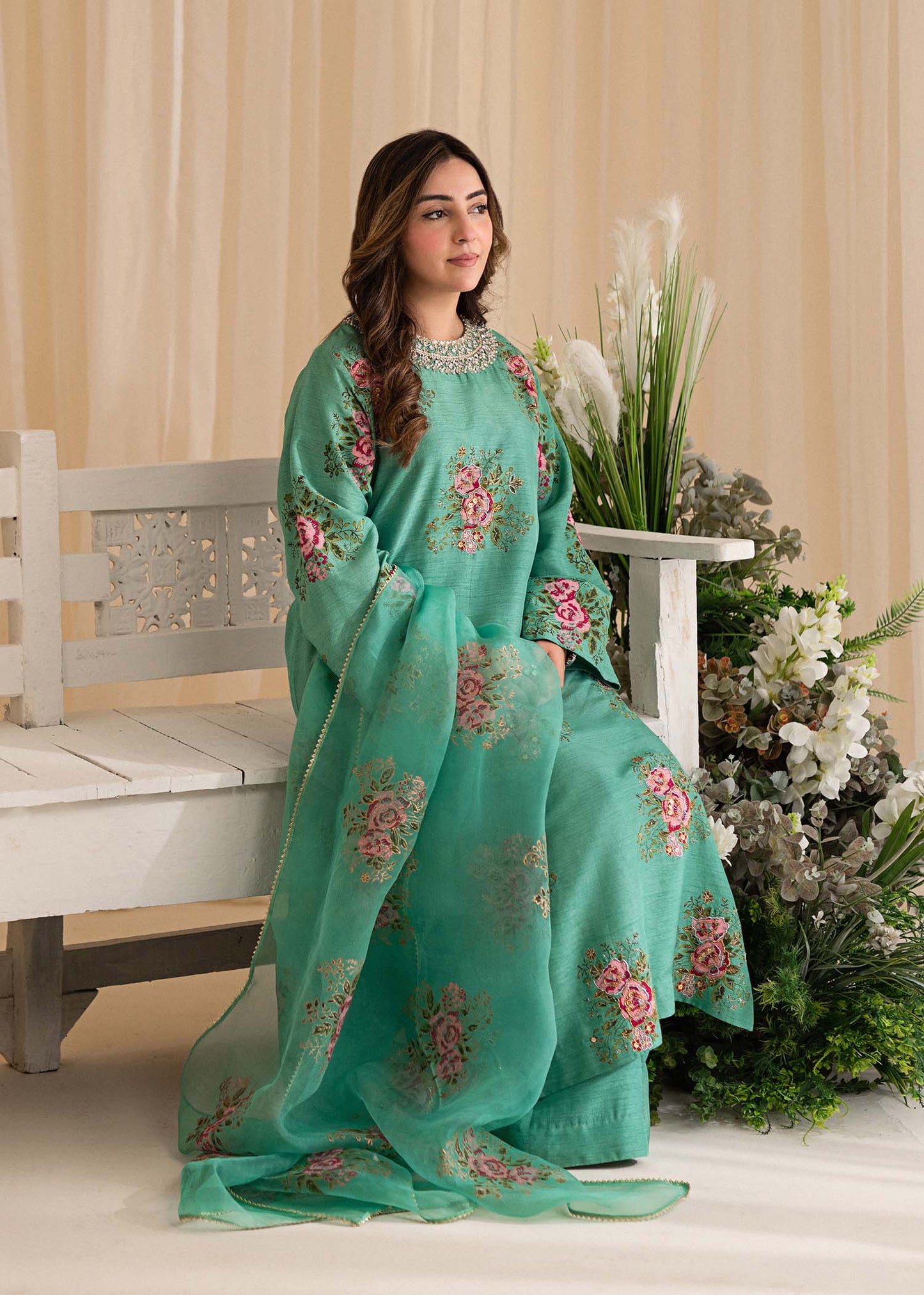 Sadaf Fawad Khan | Lyla Festive Pret | Dorothy Turquoise - Maria Faisal