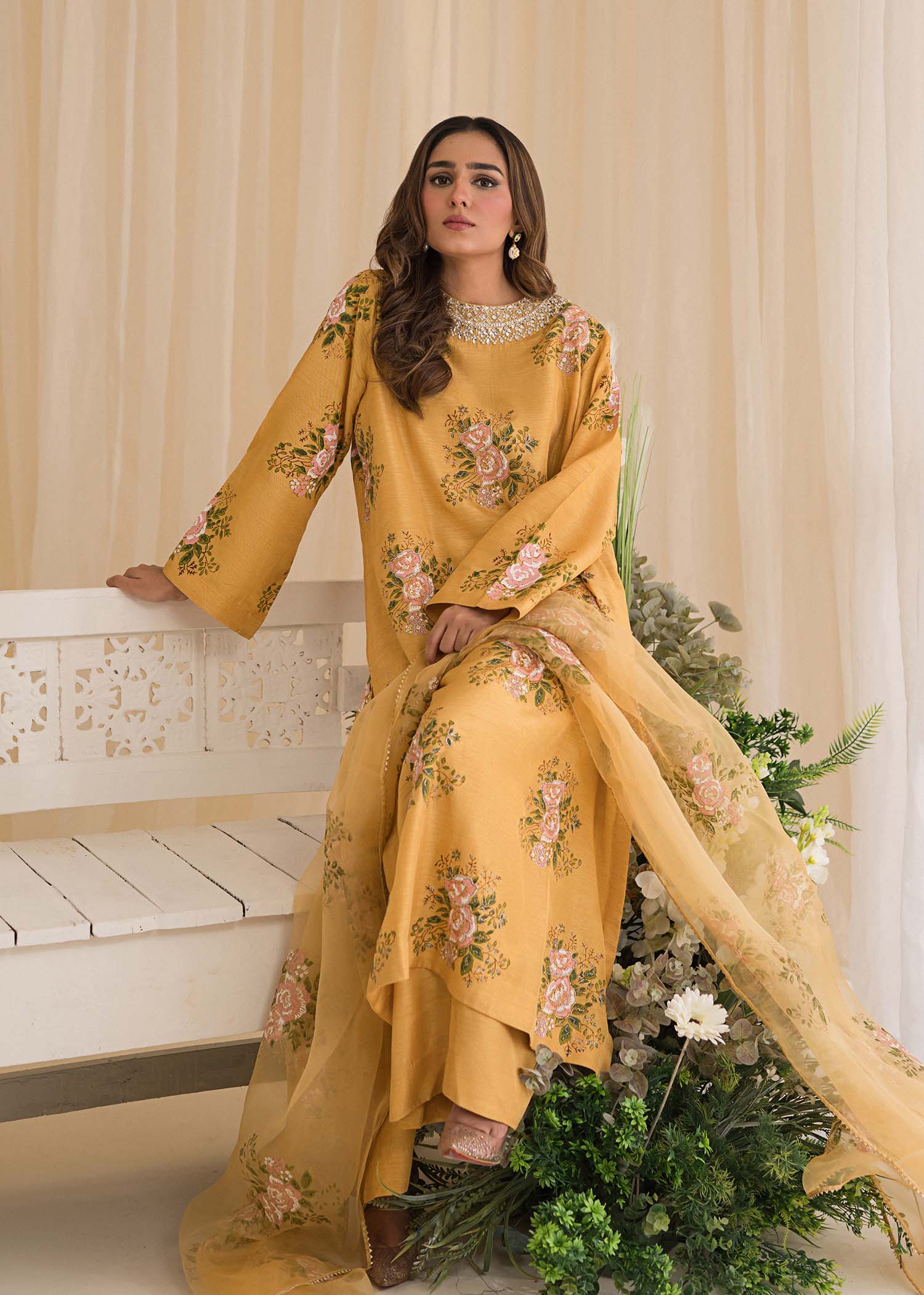 Sadaf Fawad Khan | Lyla Festive Pret | Lemon Zest - Maria Faisal