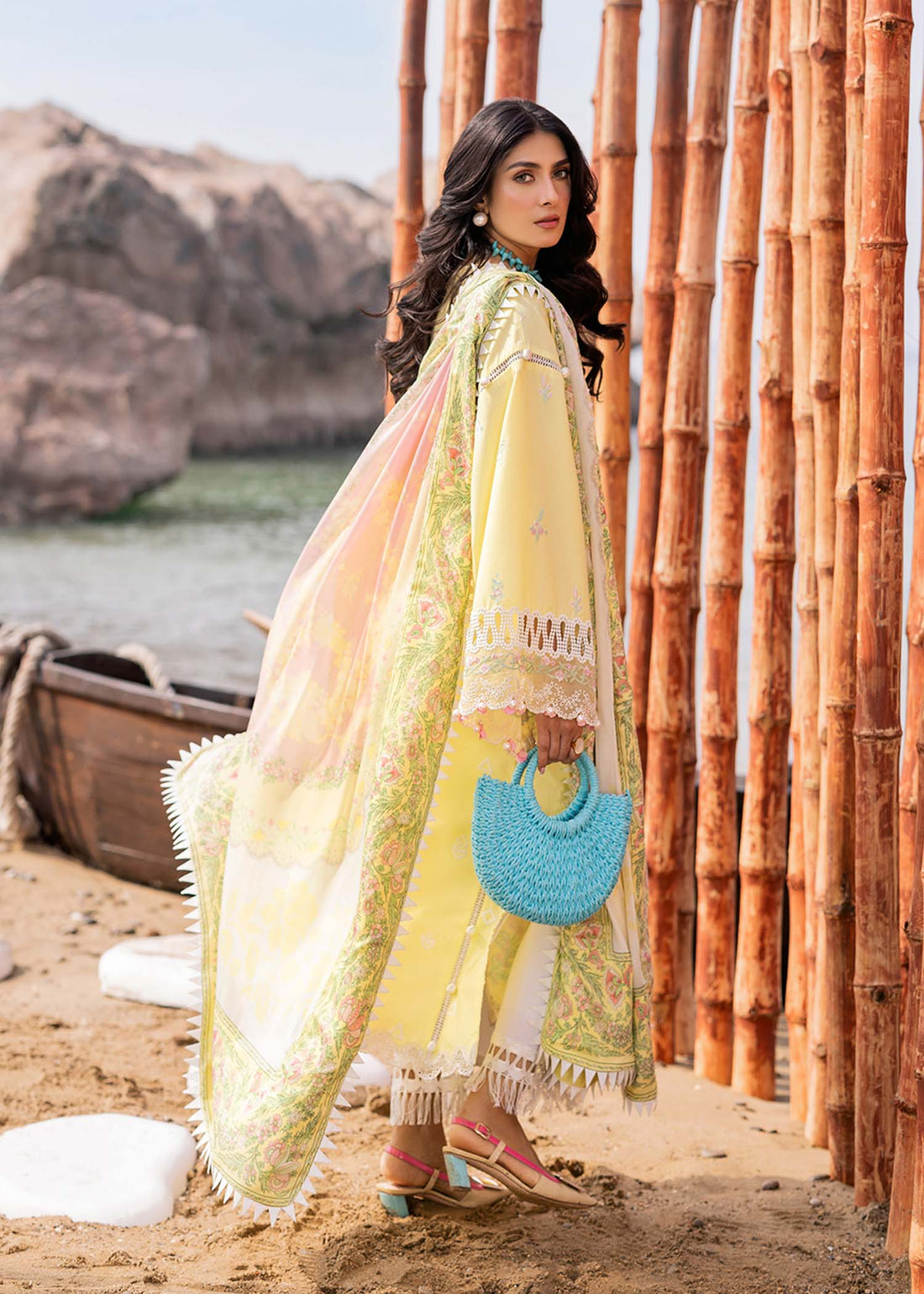 Sadaf Fawad Khan | Siraa Luxury Lawn 24| Amani (A) - Ladies Clothes - Maria Faisal