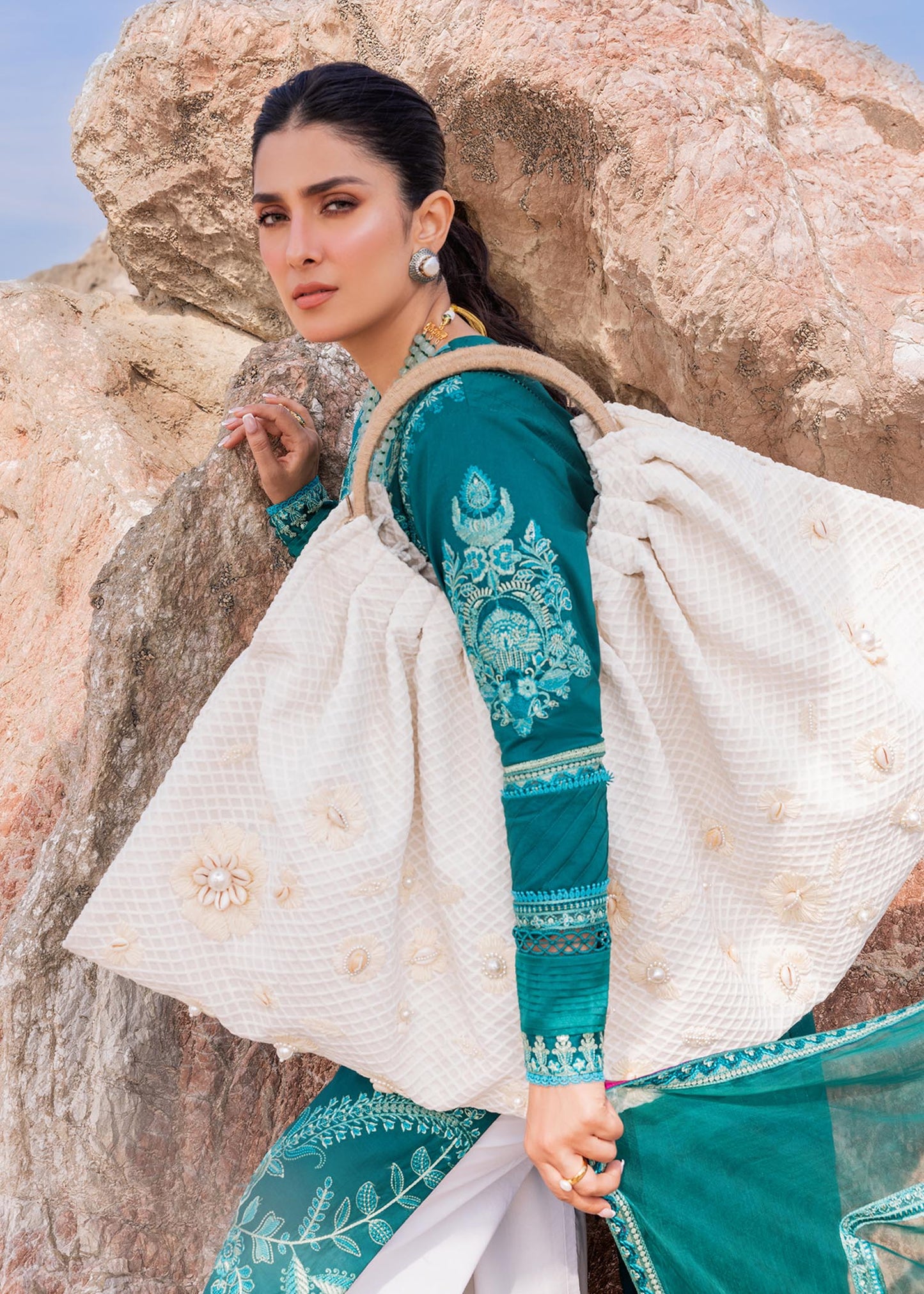 Sadaf Fawad Khan | Siraa Luxury Lawn 24| Elaheh (A) - Ladies Clothes - Maria Faisal