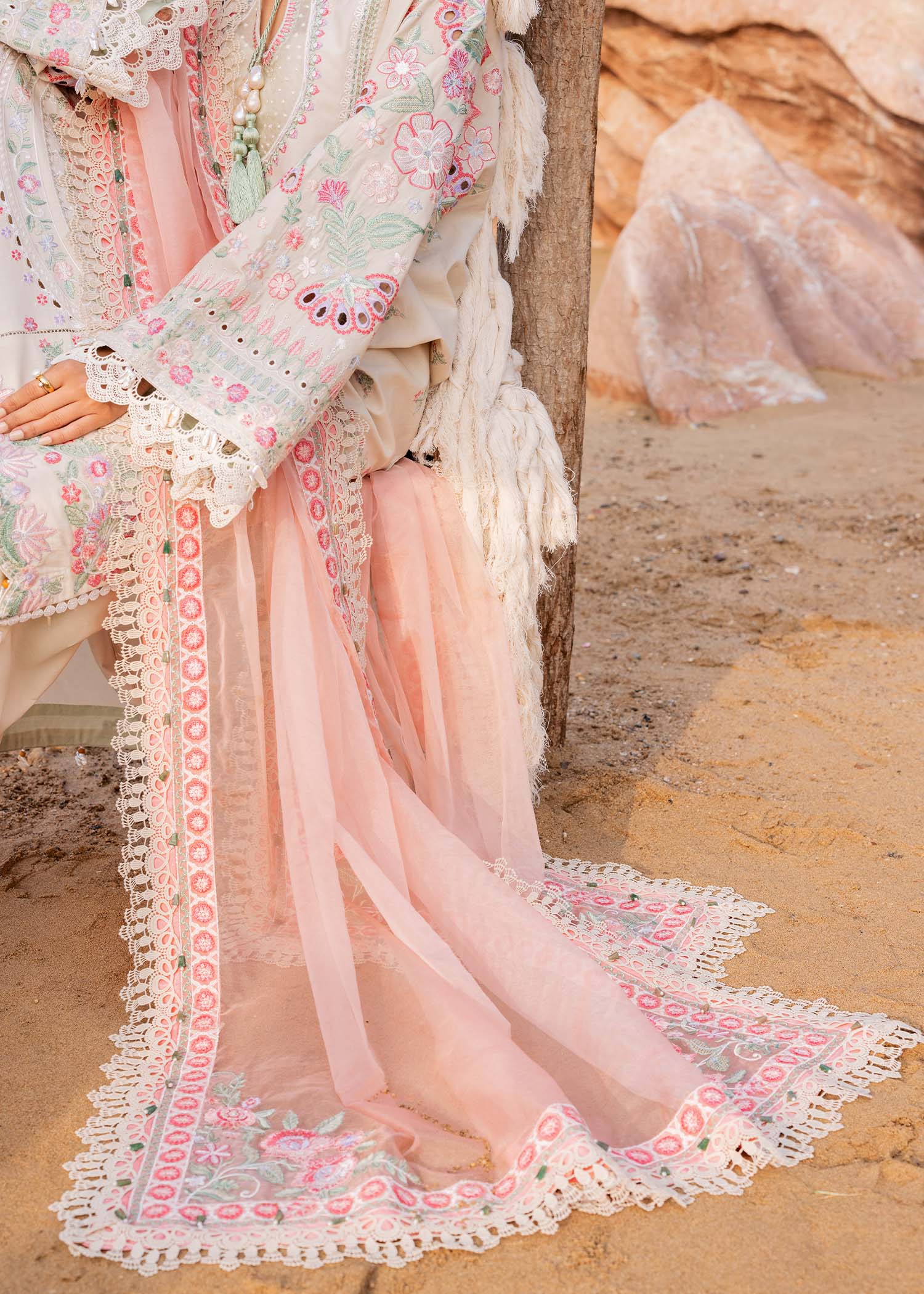 Sadaf Fawad Khan | Siraa Luxury Lawn 24| Calah (B) - Ladies Clothes - Maria Faisal