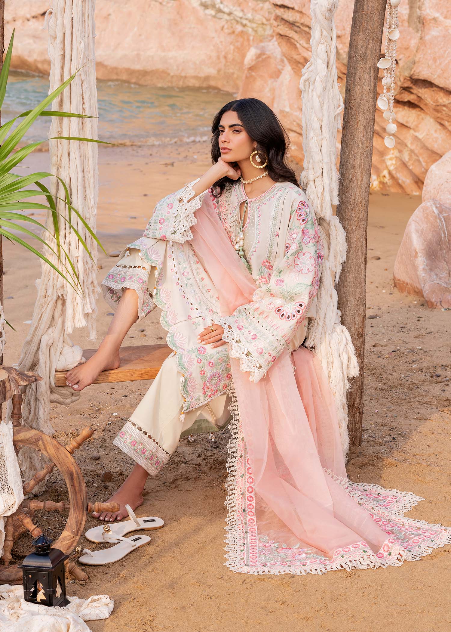 Sadaf Fawad Khan | Siraa Luxury Lawn 24| Calah (B) - Ladies Clothes - Maria Faisal