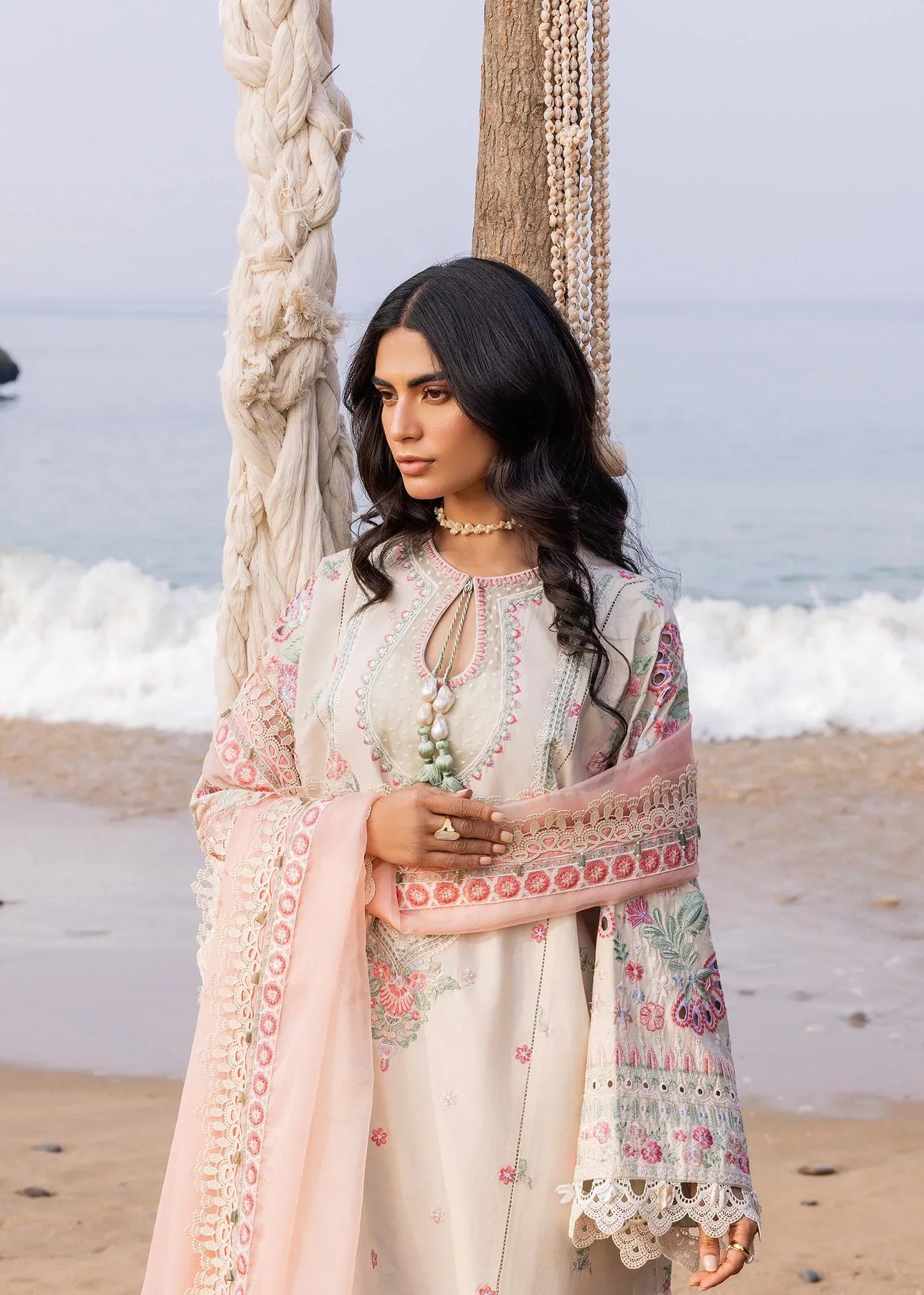 Sadaf Fawad Khan | Siraa Luxury Lawn 24| Calah (B) - Ladies Clothes - Maria Faisal