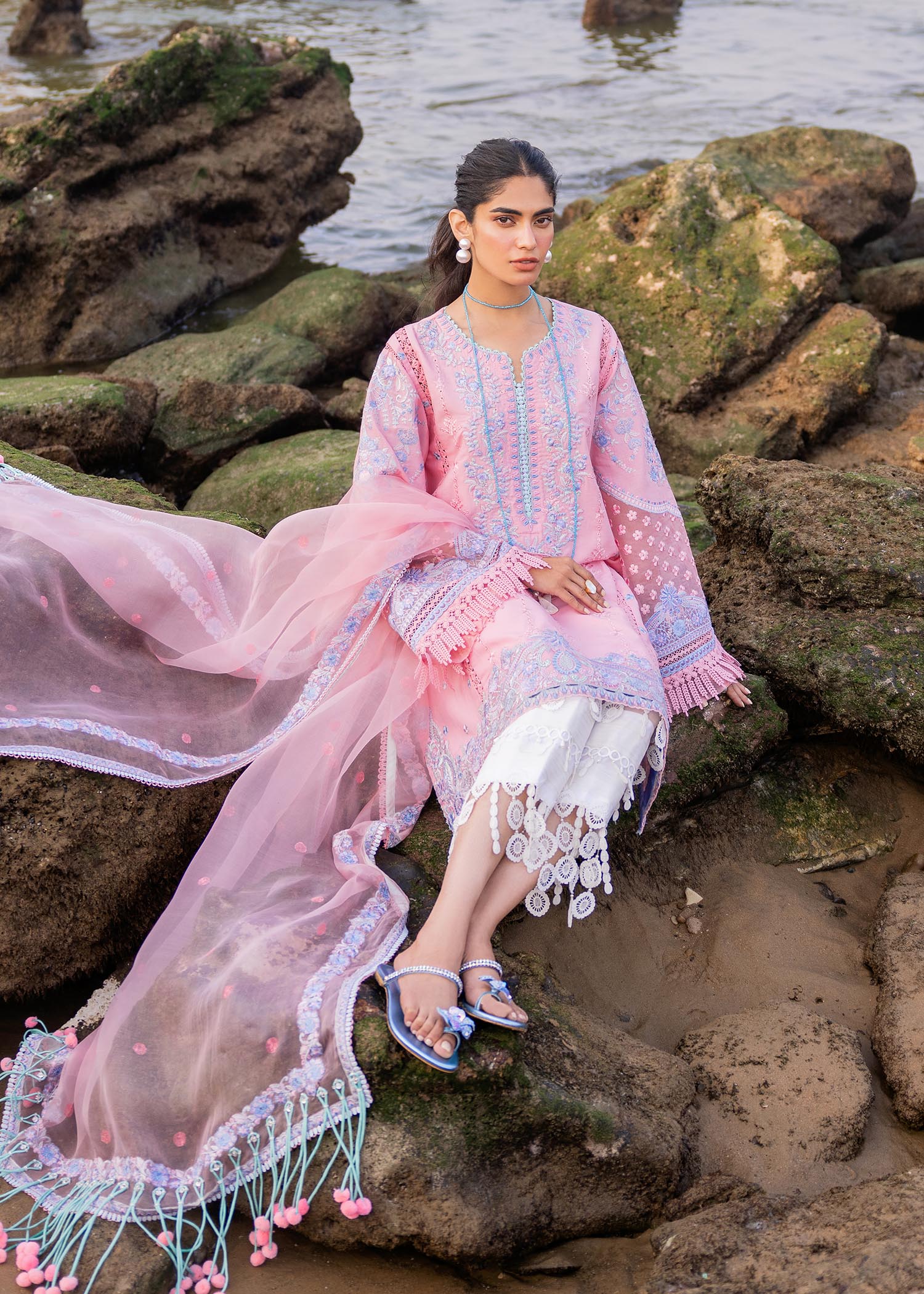 Sadaf Fawad Khan | Siraa Luxury Lawn 24| Amira (B) - Ladies Clothes - Maria Faisal