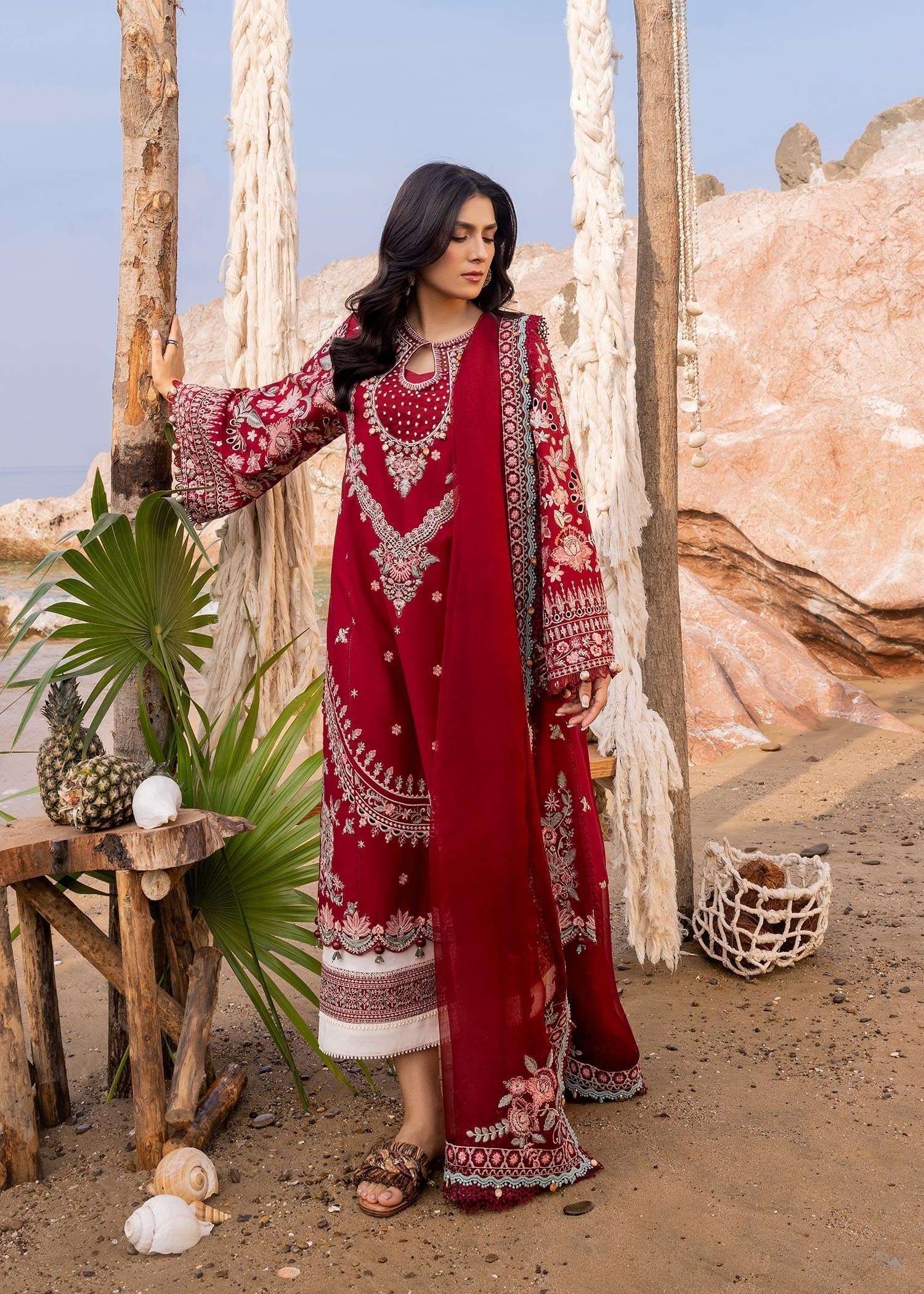 Sadaf Fawad Khan | Siraa Luxury Lawn 24| Calah (A) - Ladies Clothes - Maria Faisal