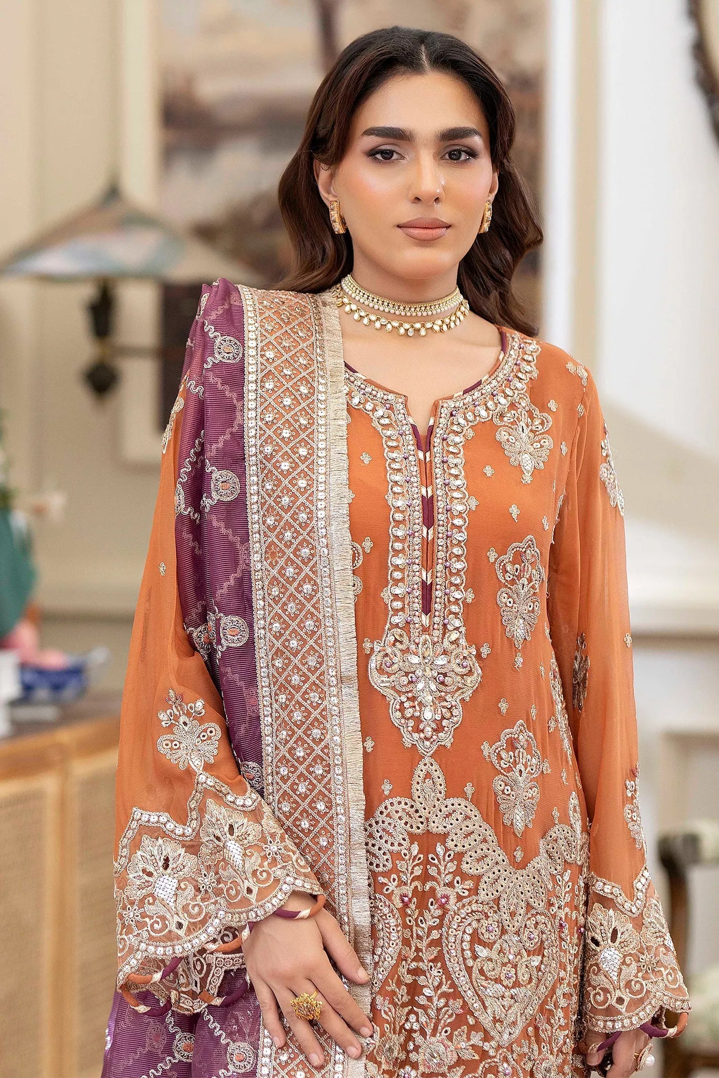 Adans Libas | Saleeqa Chiffon 25 | SALEEQA 7516 - Ladies Clothes - Maria Faisal