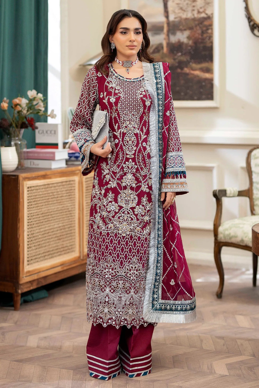 Adans Libas | Saleeqa Chiffon 25 | SALEEQA 7513 - Ladies Clothes - Maria Faisal