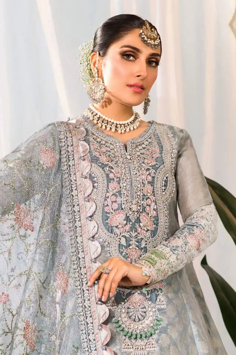 Maria B | Embroidered Collection 22 | Pearl Blue and Ash Pink (BD-2403)