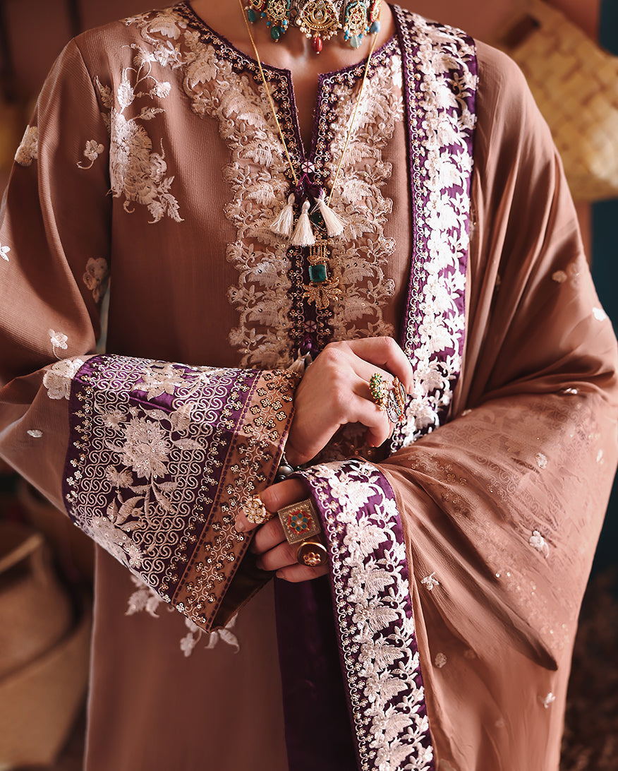 Mushq | Nuvera Raw Silk 26 | Sally - Luxury Dress - available at Maria Faisal in UK and USA.