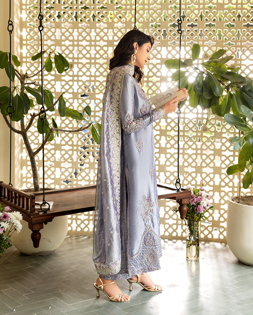 Mushq | Sunehri Lama Silk | Samiya - Formal Dress - available at Maria Faisal in UK and USA.