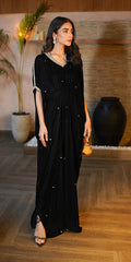 Erum Khan | Velvet Wisper | Black Swan - Designer Dress with Intricate embroidery and embellishments. Shop elegent wedding dress at Maria Faisal.