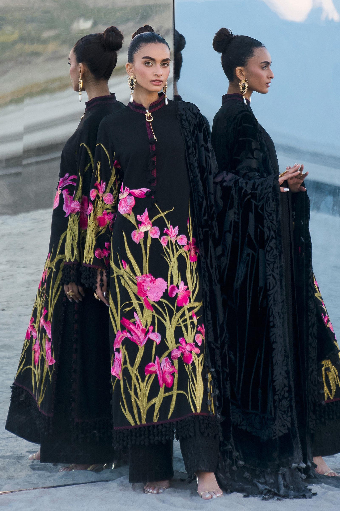 Sana Safinaz | Winter Shawl 24 | S241-003A-3CP - Ladies Clothes - Maria Faisal