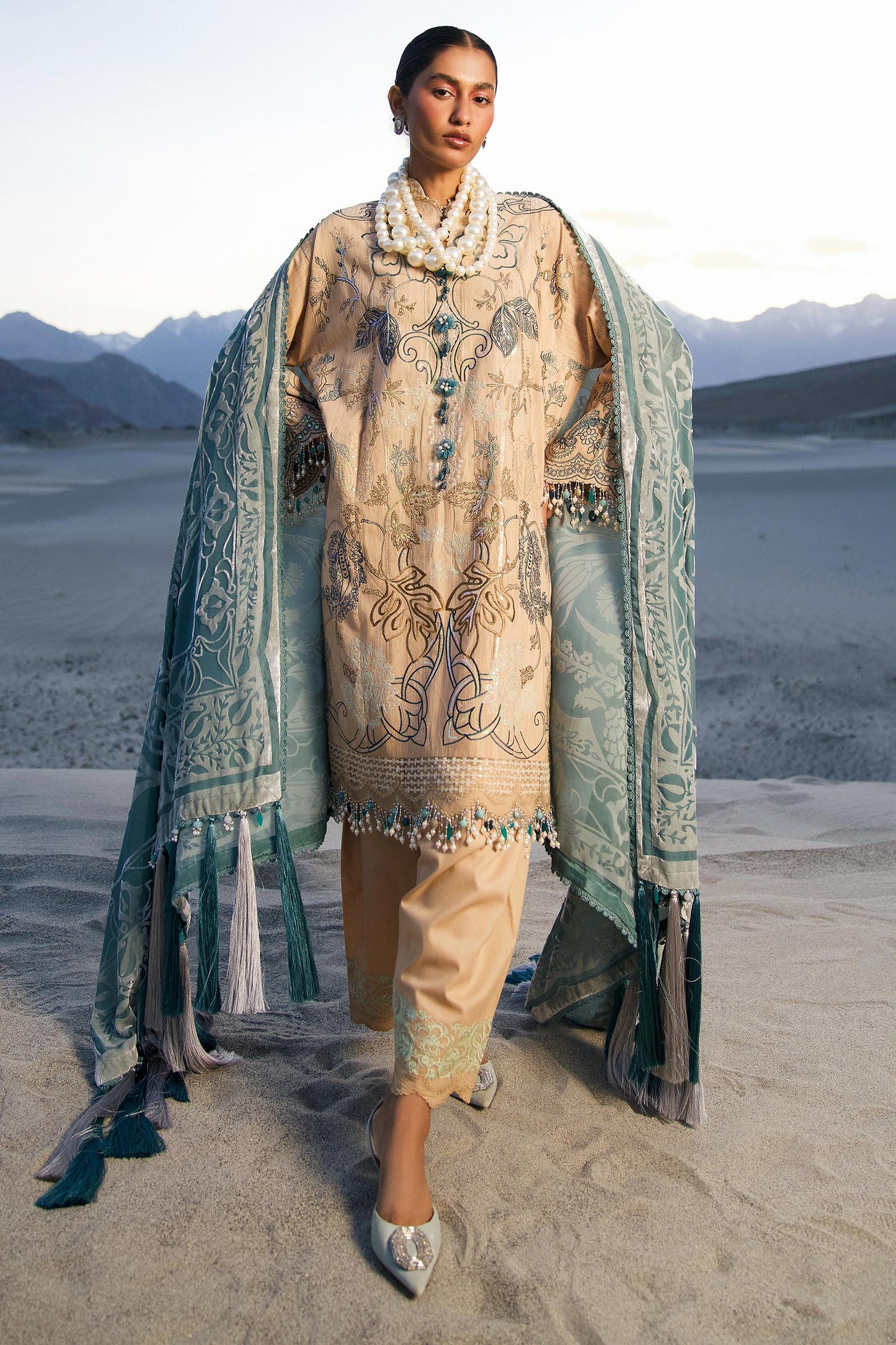Sana Safinaz | Winter Shawl 24 | S241-005B-3CP - Ladies Clothes - Maria Faisal