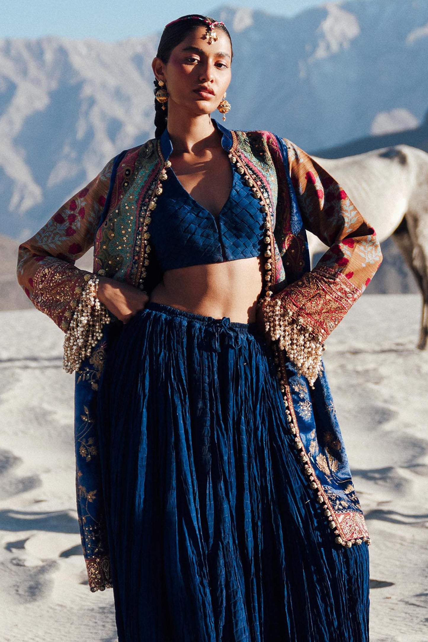 Sana Safinaz | Winter Shawl 24 | Velvet V241-001-3CP - Ladies Clothes - Maria Faisal