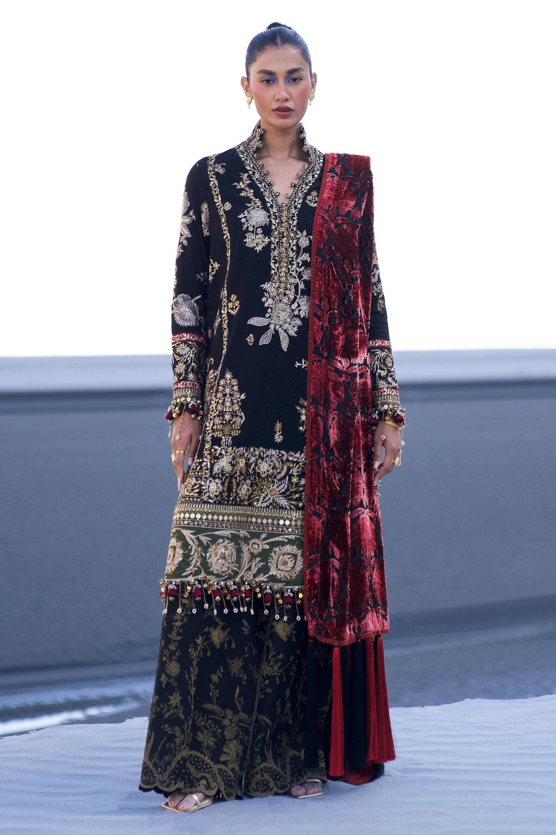 Sana Safinaz | Winter Shawl 24 | S241-001A-3CP - Ladies Clothes - Maria Faisal