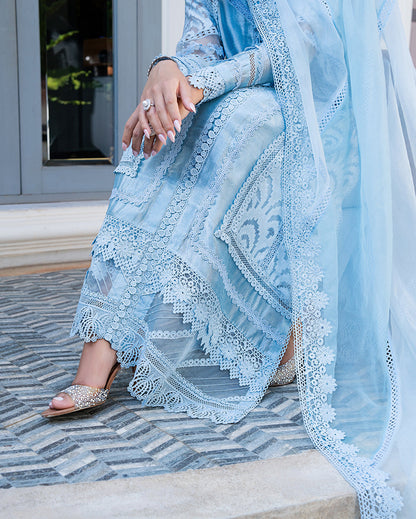 Mushq | Euphoria Pret | Sapphire Gleam - Luxury Dress - available at Maria Faisal in UK and USA.