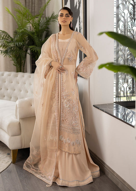 Sardinia | La More 24 | Peach Blossom - Designer Dress with Intricate embroidery and embellishments. Shop elegent wedding dress at Maria Faisal.