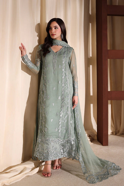 Azure | Azure Luxe | Satin Sage - Luxury Dress - available at Maria Faisal in UK and USA.
