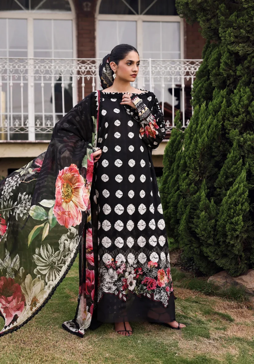 Elaf Premium | Belladore Prints Chiffon 26 | EPA-1B QUEEN - Luxury Dress - available at Maria Faisal in UK and USA.