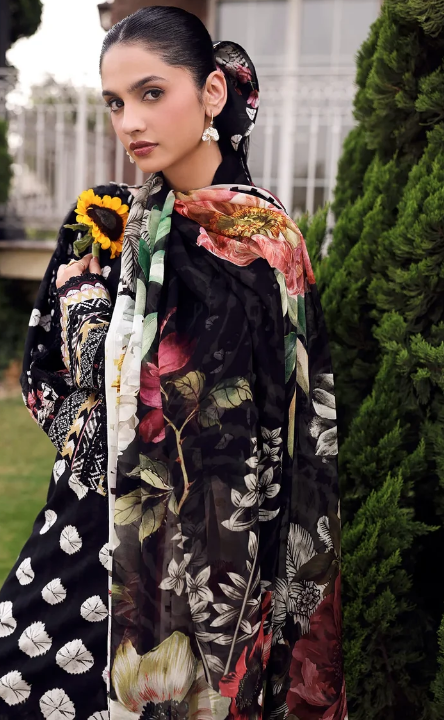 Elaf Premium | Belladore Prints Chiffon 26 | EPA-1B QUEEN - Luxury Dress - available at Maria Faisal in UK and USA.