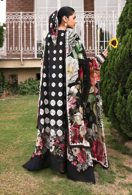 Elaf Premium | Belladore Prints Chiffon 26 | EPA-1B QUEEN - Luxury Dress - available at Maria Faisal in UK and USA.