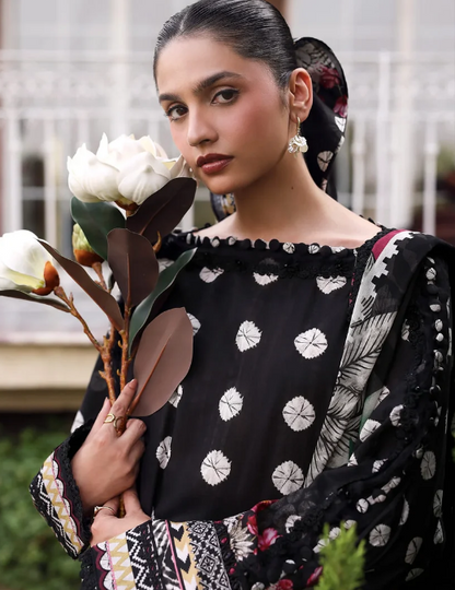 Elaf Premium | Belladore Prints Chiffon 26 | EPA-1B QUEEN - Luxury Dress - available at Maria Faisal in UK and USA.