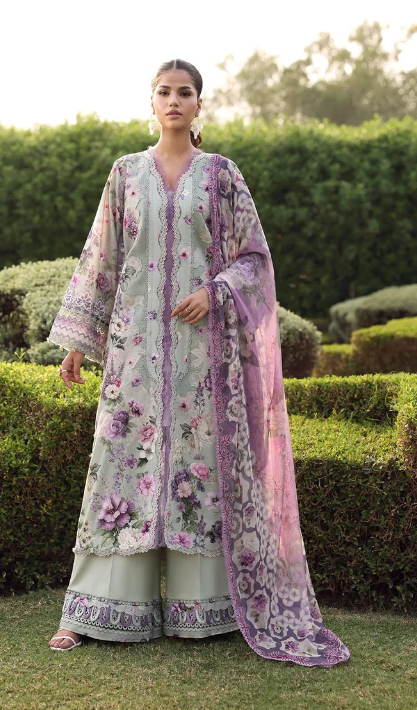Elaf Premium | Belladore Prints Chiffon 26 | EPA-6A CASTELLA - Luxury Dress - available at Maria Faisal in UK and USA.