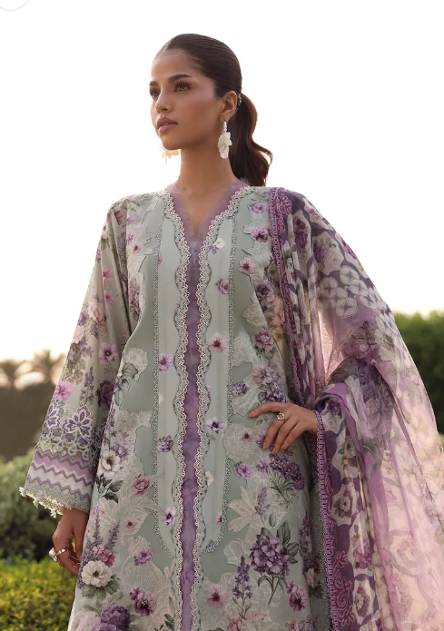 Elaf Premium | Belladore Prints Chiffon 26 | EPA-6A CASTELLA - Luxury Dress - available at Maria Faisal in UK and USA.