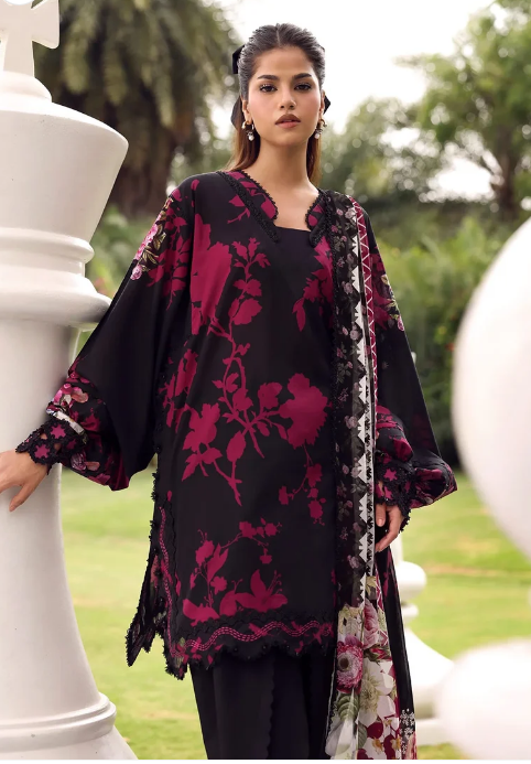 Elaf Premium | Belladore Prints Chiffon 26 |EPA-4A SCARLET - Luxury Dress - available at Maria Faisal in UK and USA.