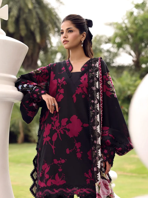 Elaf Premium | Belladore Prints Chiffon 26 |EPA-4A SCARLET - Luxury Dress - available at Maria Faisal in UK and USA.