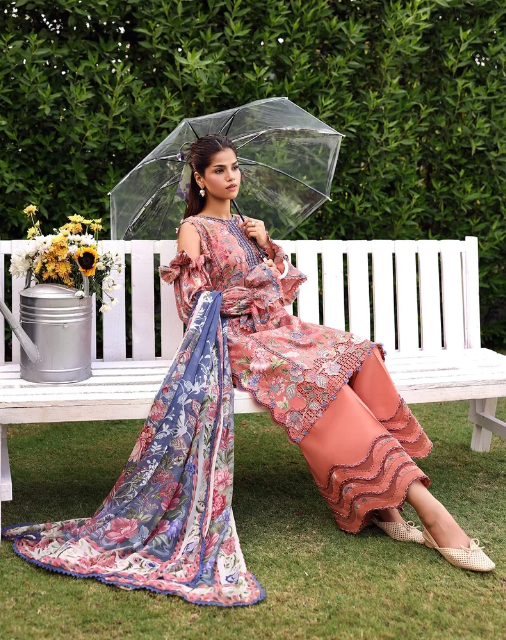 Elaf Premium | Belladore Prints Chiffon 26 |EPA-3B LOVELLE - Luxury Dress - available at Maria Faisal in UK and USA.