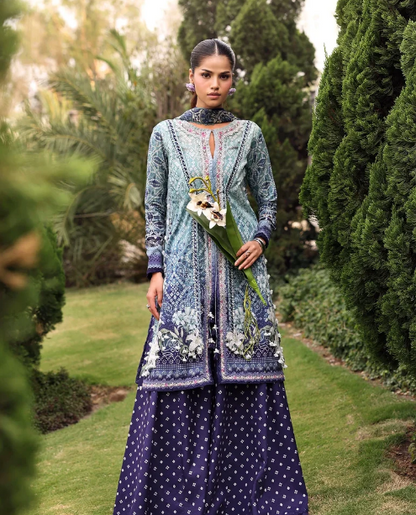 Elaf Premium | Belladore Prints Chiffon 26 |EPA-5A ECLAIR - Luxury Dress - available at Maria Faisal in UK and USA.