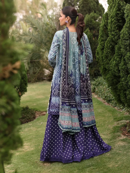 Elaf Premium | Belladore Prints Chiffon 26 |EPA-5A ECLAIR - Luxury Dress - available at Maria Faisal in UK and USA.