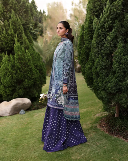 Elaf Premium | Belladore Prints Chiffon 26 |EPA-5A ECLAIR - Luxury Dress - available at Maria Faisal in UK and USA.