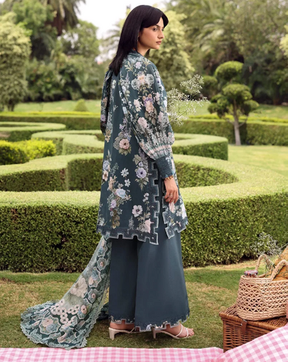 Elaf Premium | Belladore Prints Chiffon 26 |EPA-6B HEATHER - Luxury Dress - available at Maria Faisal in UK and USA.
