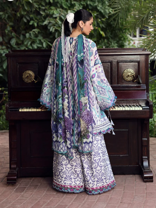 Elaf Premium | Belladore Prints Chiffon 26 |EPA-2A PRISM - Luxury Dress - available at Maria Faisal in UK and USA.