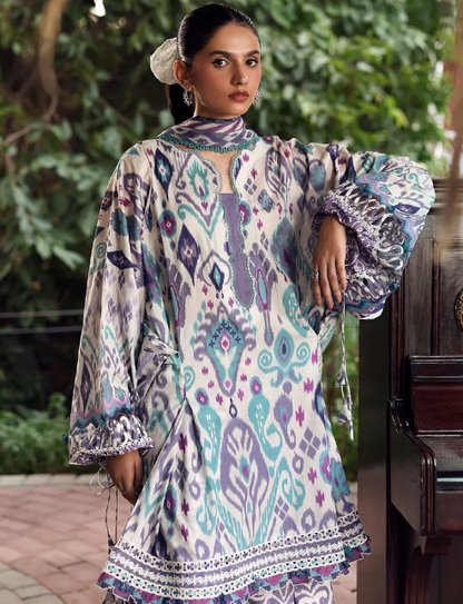 Elaf Premium | Belladore Prints Chiffon 26 |EPA-2A PRISM - Luxury Dress - available at Maria Faisal in UK and USA.