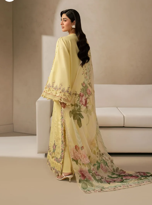 Elaf Premium | E Craft Chikankari 26 |EHC-3A SUNSTONE - Luxury Dress - available at Maria Faisal in UK and USA.
