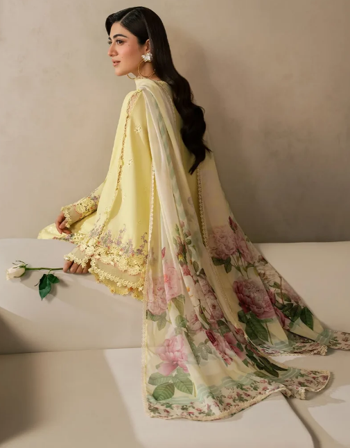 Elaf Premium | E Craft Chikankari 26 |EHC-3A SUNSTONE - Luxury Dress - available at Maria Faisal in UK and USA.