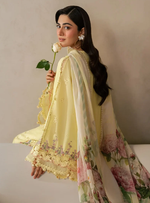 Elaf Premium | E Craft Chikankari 26 |EHC-3A SUNSTONE - Luxury Dress - available at Maria Faisal in UK and USA.